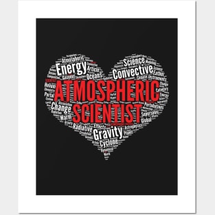 Atmospheric Scientist Heart Shape Word Cloud Design graphic Posters and Art